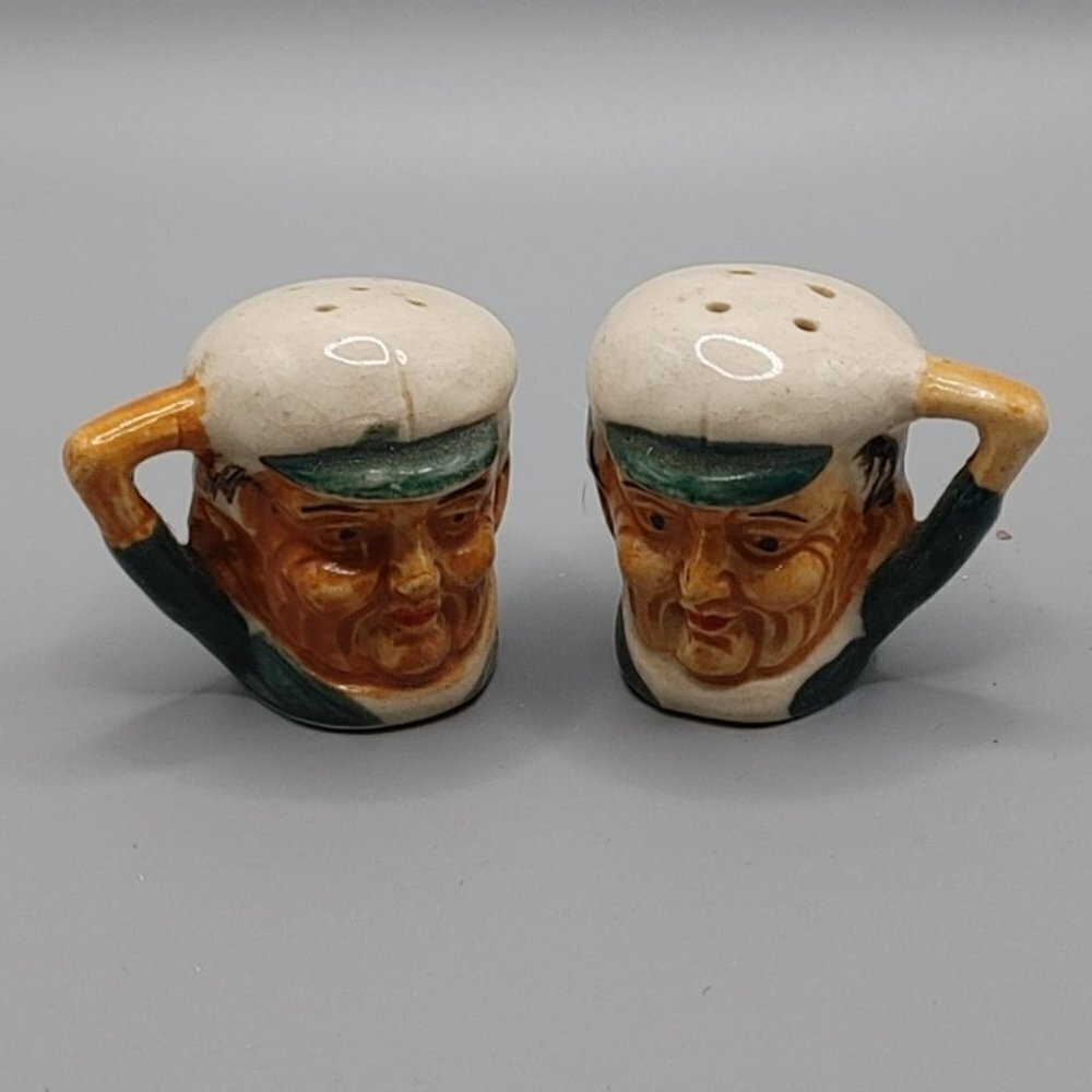 Vintage Toby Style Seaman Old Man Face Mug Shakers